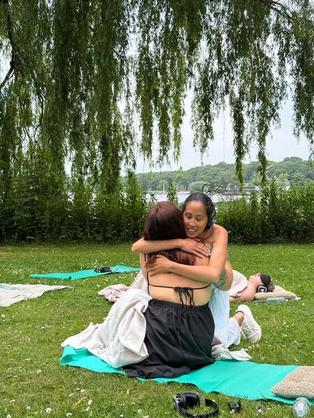 Breathwork with headphones